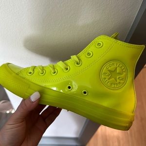 Neon green rubber converse